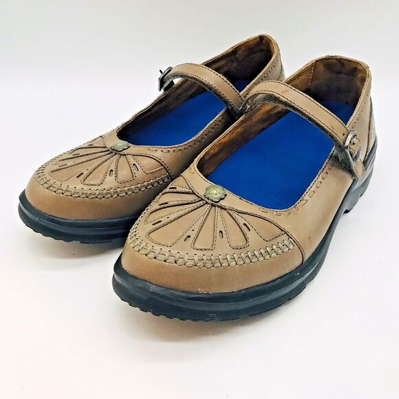 Dr. Comfort Paradise Tan Leather Mary Janes Women's 9M Hook & Loop Strap Shoes - Picture 4 of 13
